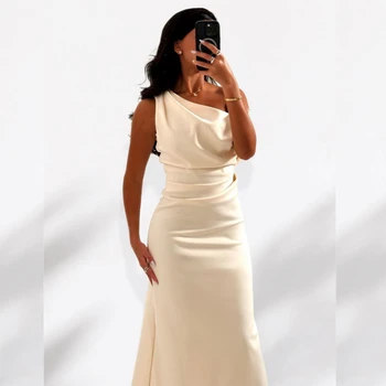 ที่กําหนดเอง Jiayigong s Draped Pleat วันเกิด Sheath ไหล่ข้างหนึ่ง Bespoke โอกาสชุดเดรสยาว