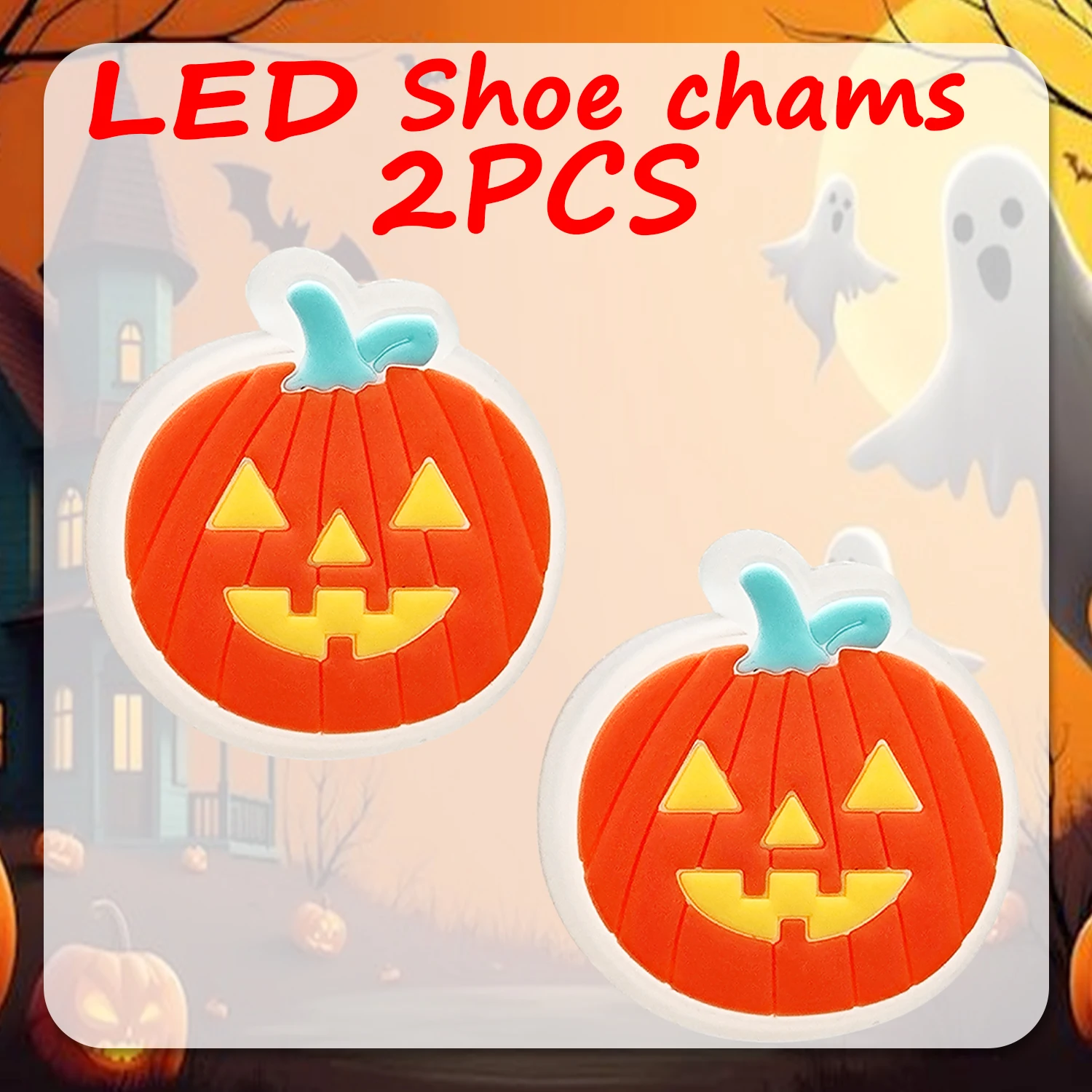 1/2/5 Stück Halloween-Schuhdekoration für Sandalen, lustiger Kürbis-Geist-Schuhanhänger, Zubehör, Katzenfledermaus, geeignet für alle Clogs – Detail 6