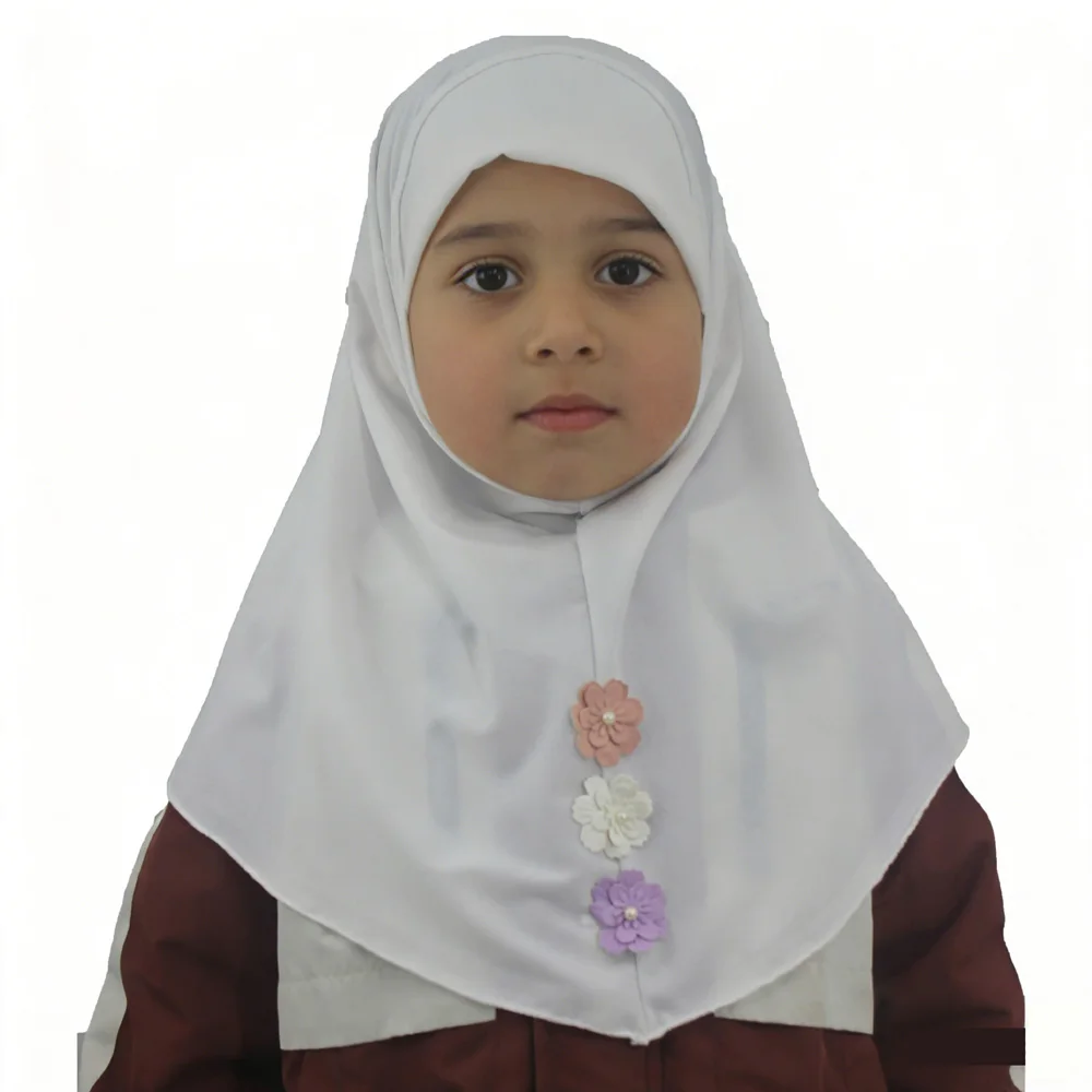 

12pcs 2-8 Years Children Girls Muslim Instant Hijab Headscarf Turban One Piece Amira Cap Shawls Kids Arab Islamic Accessories