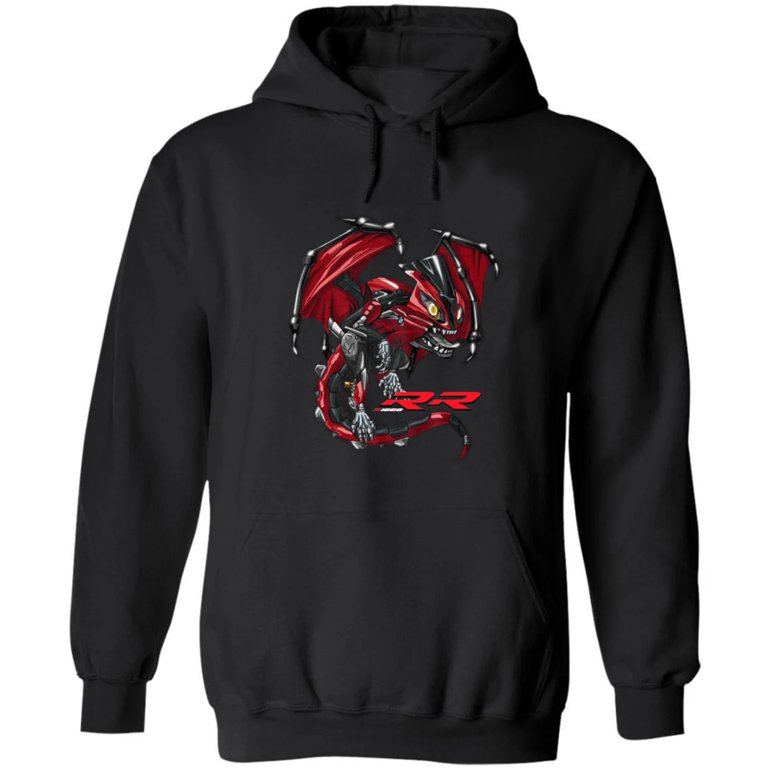 Classic German Motorcycle S1000RR Dragon Inspired Pullover Hoodie New 100% Cotton Casual Mens Sweatshirts Fashion Streetwear