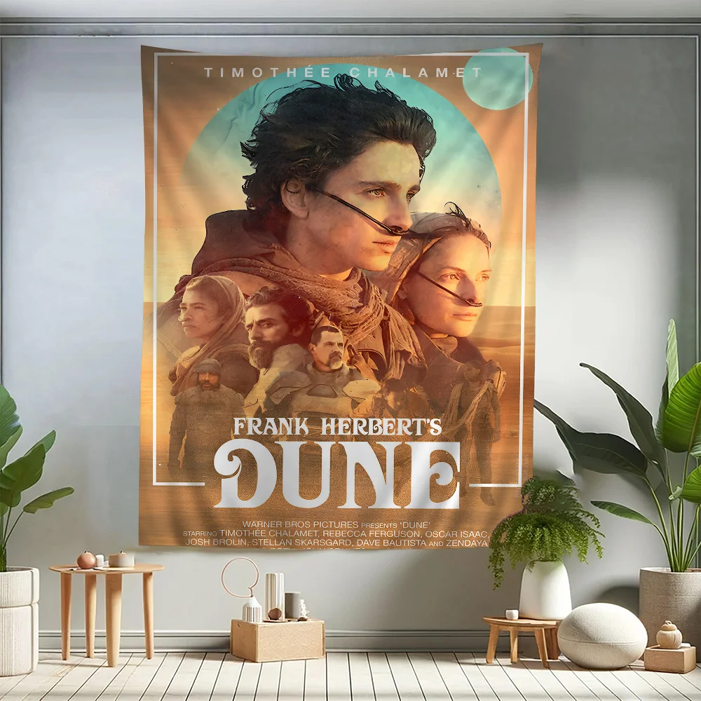 

Dune Part 2 2024 Sci-fi Movie Cartoon Tapestry Hippie Flower Wall Carpets Dorm Decor Art Home Decor