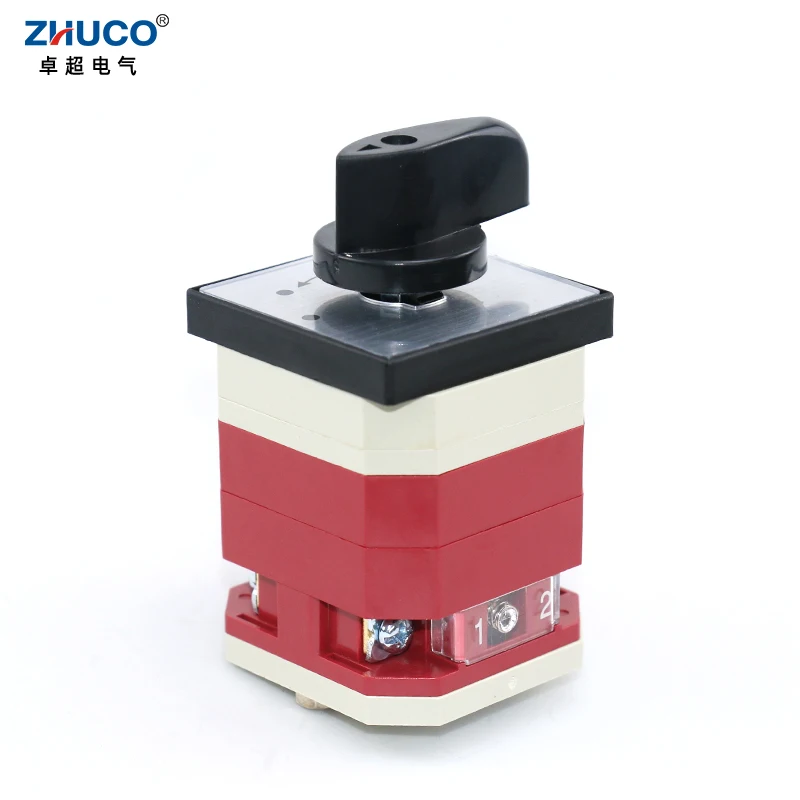 ZHUCO LW12-16/GL24.1 16A 3 positions un pôle 4 vis électrique contrôle momentané circuit distant commutateur de came simple interrupteur de Cristal