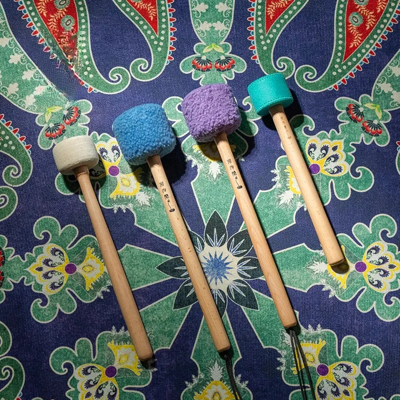 Handmade Singing Bowl Striker Wool Felt & Cotton Mallet Hammer Stick Accessory for Nepalese Sound Bowl