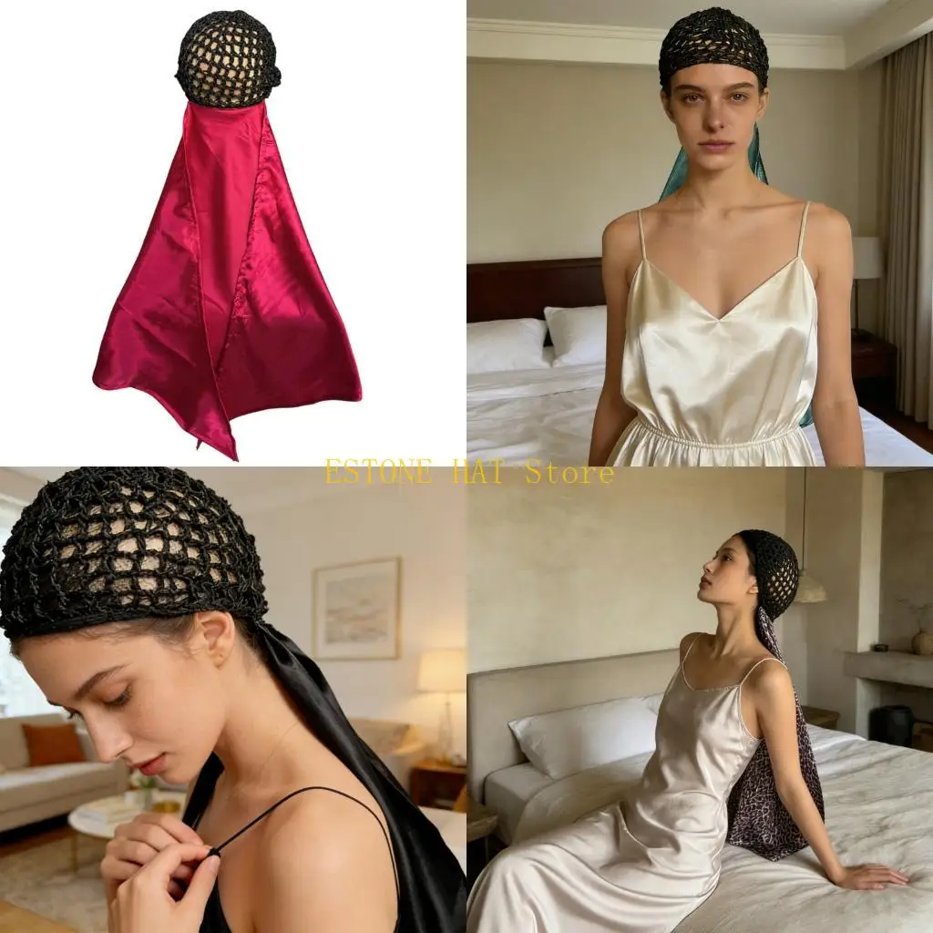 

49MF Дышащая двусторонняя кепка из полиэстера Дышащая шапка для сна, предназначенная для комфорта во время сна и повседневной