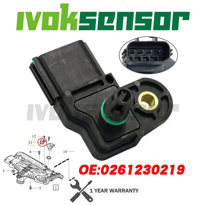 مستشعر الضغط المطلق المنوع لخريطة عالية الجودة لفولفو XC70 BZ 2.4 20 فولت SUV ديزل 2007 - 2015 0261230219 31216308