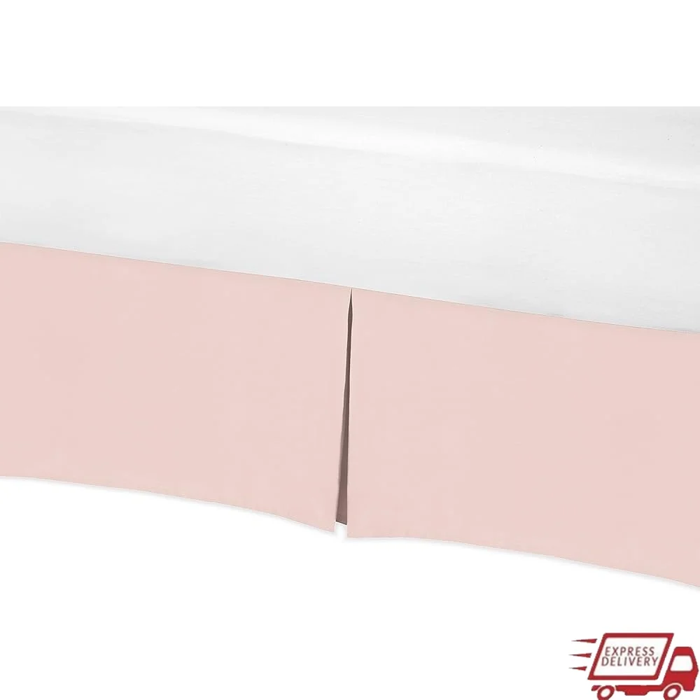 

Blush Pink Baby Crib Bed Skirt Dust Ruffle Pleated Bedding Collection Soft Microfiber Tailored Design Matching Accessories