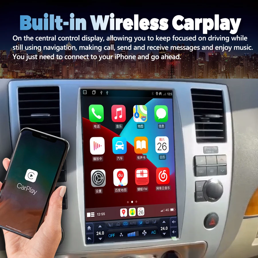 Reprodutor de vídeo multimídia carro, 12.1 Polegada, Tesla, Android 13 tela, 2Din, GPS, Carplay, WiFi, 4G, estéreo, Navi, Navi, Nissan Armada 2010