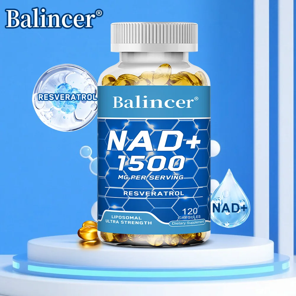 

NAD Supplement 1500mg - Liposomal NAD+ Supplement with Resveratrol, Stamina & Healthy Aging - 120 Capsules