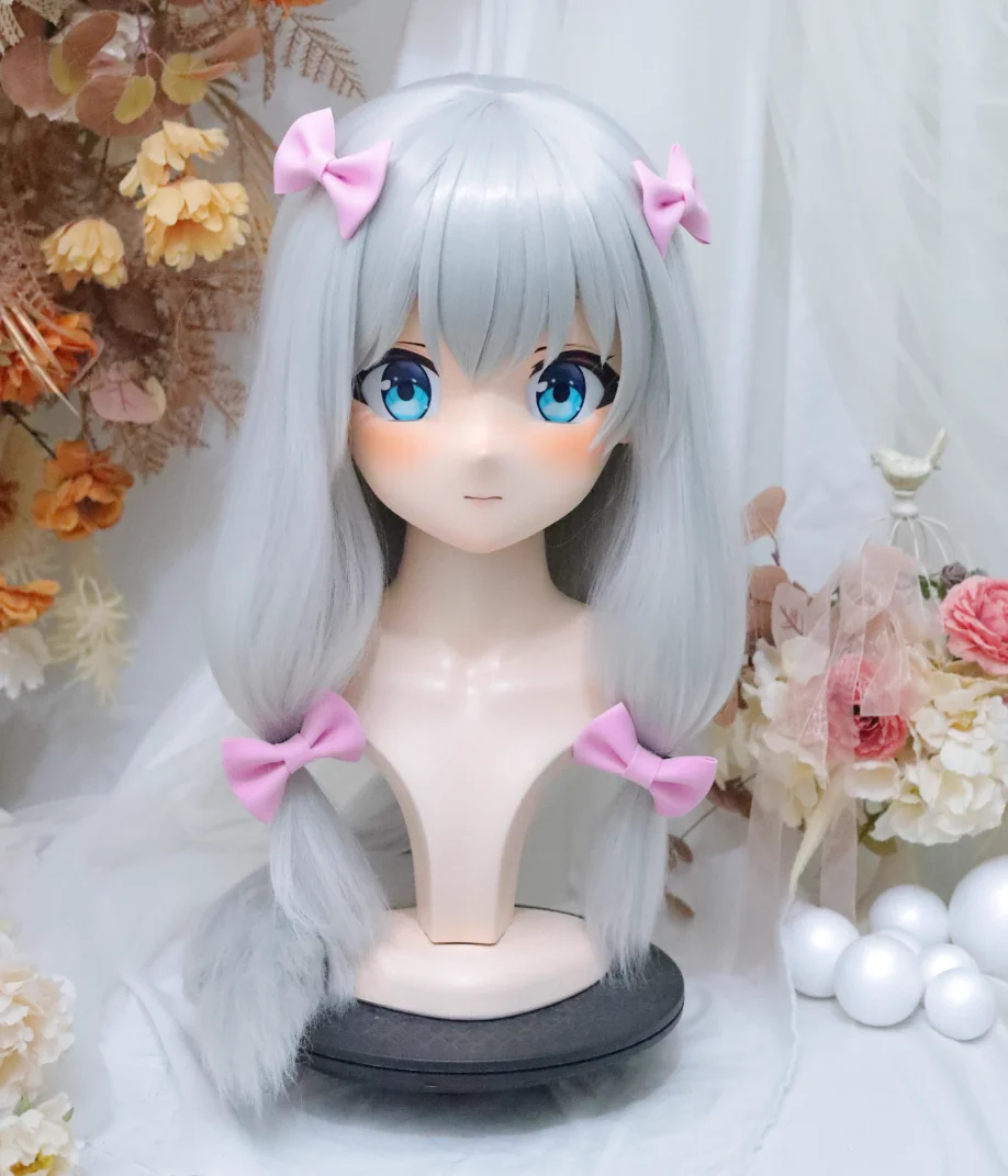 

(NFD36--5)Customize Full Head With Lock Pretty Female/Girl Japanese Animego Character Kig Cosplay Kigurumi Mask Crossdress Doll