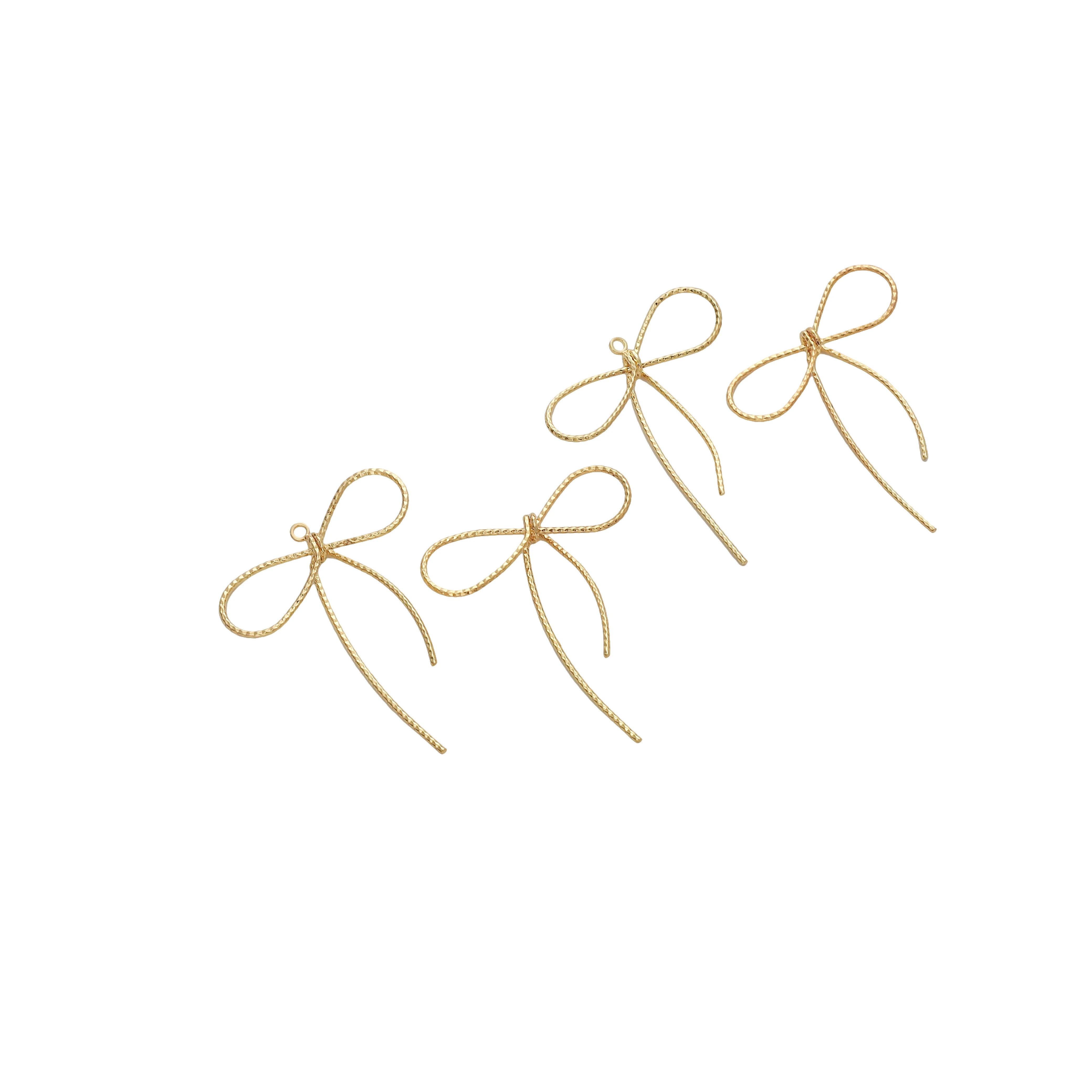 1pc 36x45mm 14K Gold Plated Brass Butterflry Bow Charm Pendant for Earring Necklace Jewelry Making