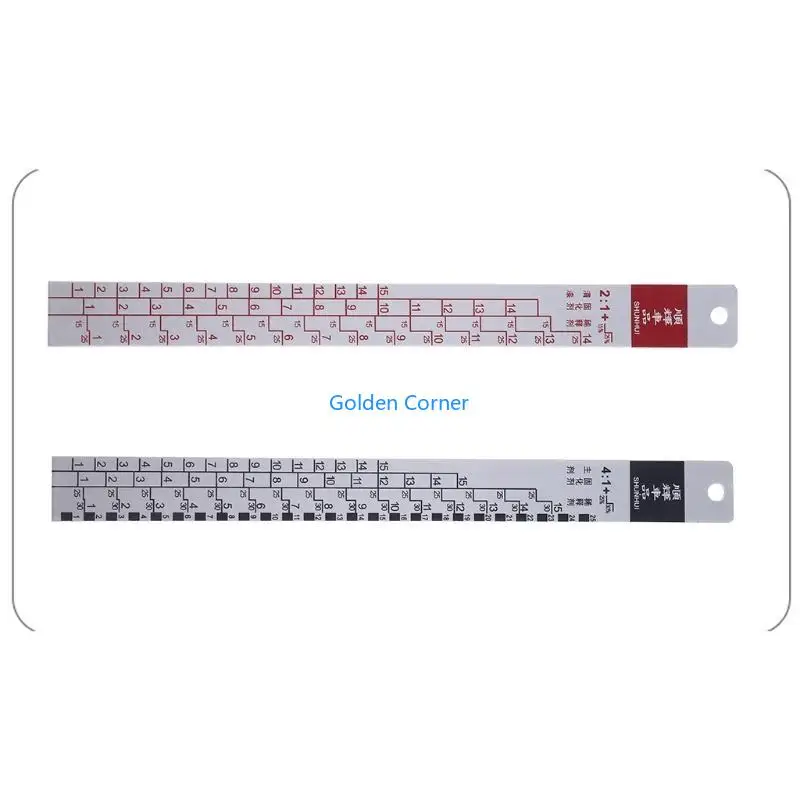 E15D Steel Easy to Operate Paint Ruler Suitable for Cars Paint Tool Black/R-ed