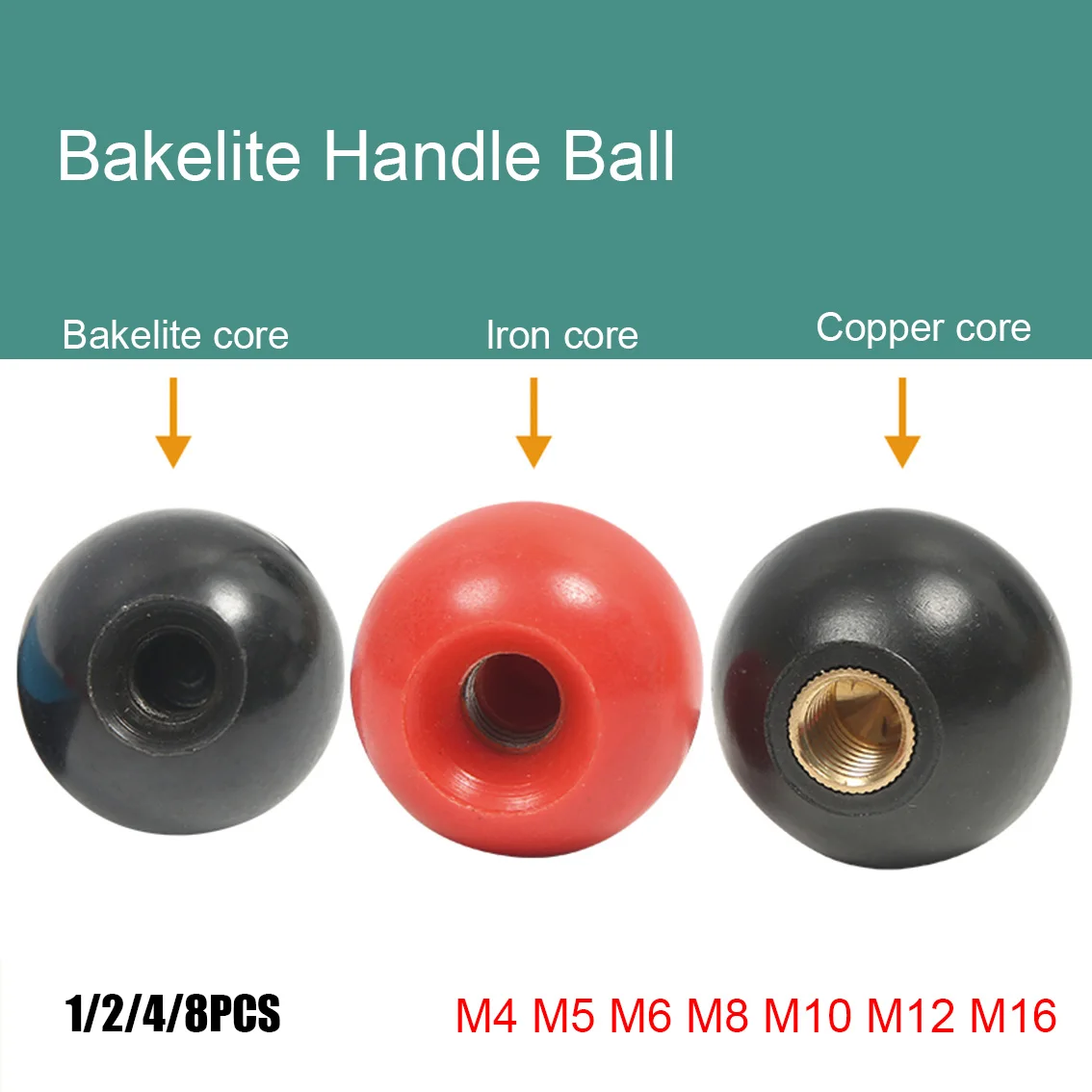 M5-M16 Bakelite Ball Copper/iron/bakelite Core Ball Knobs Bakelite Knob Grip Handles Of Furniture Or Machine Tool Replacement