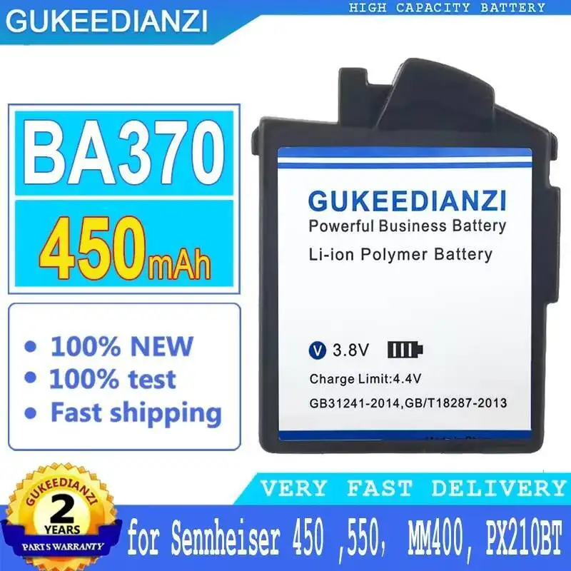 

Long Lasting 450Mah For Sennheiser 450 550 MM400 PX210BT PX360 360BT PXC310 Wireless Headphones Battery BA370