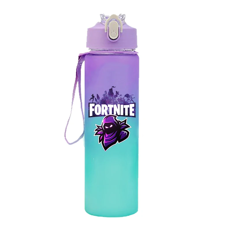 750 مللي Fortnite بنات بنين زجاجات مياه خارجية لعبة قلعة ليلة المحمولة شرب القش أكواب مياه الرياضة مكتب زجاجة جديدة