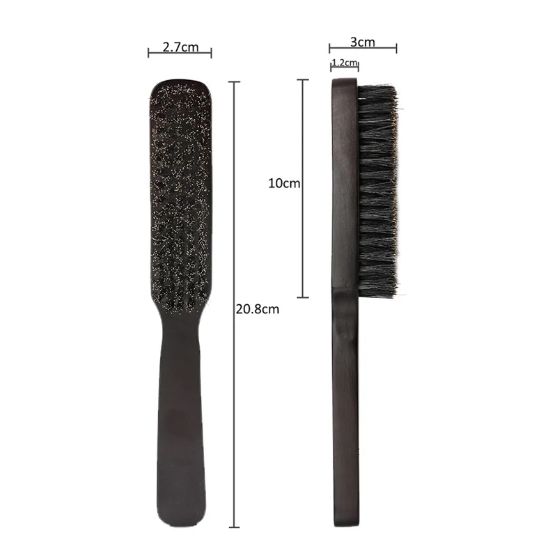 Cepillo de barba de cerdas de jabalí profesional, peine de afeitar de corte de pelo de barbero, peine antiestático para salón de belleza, herramientas de peinado