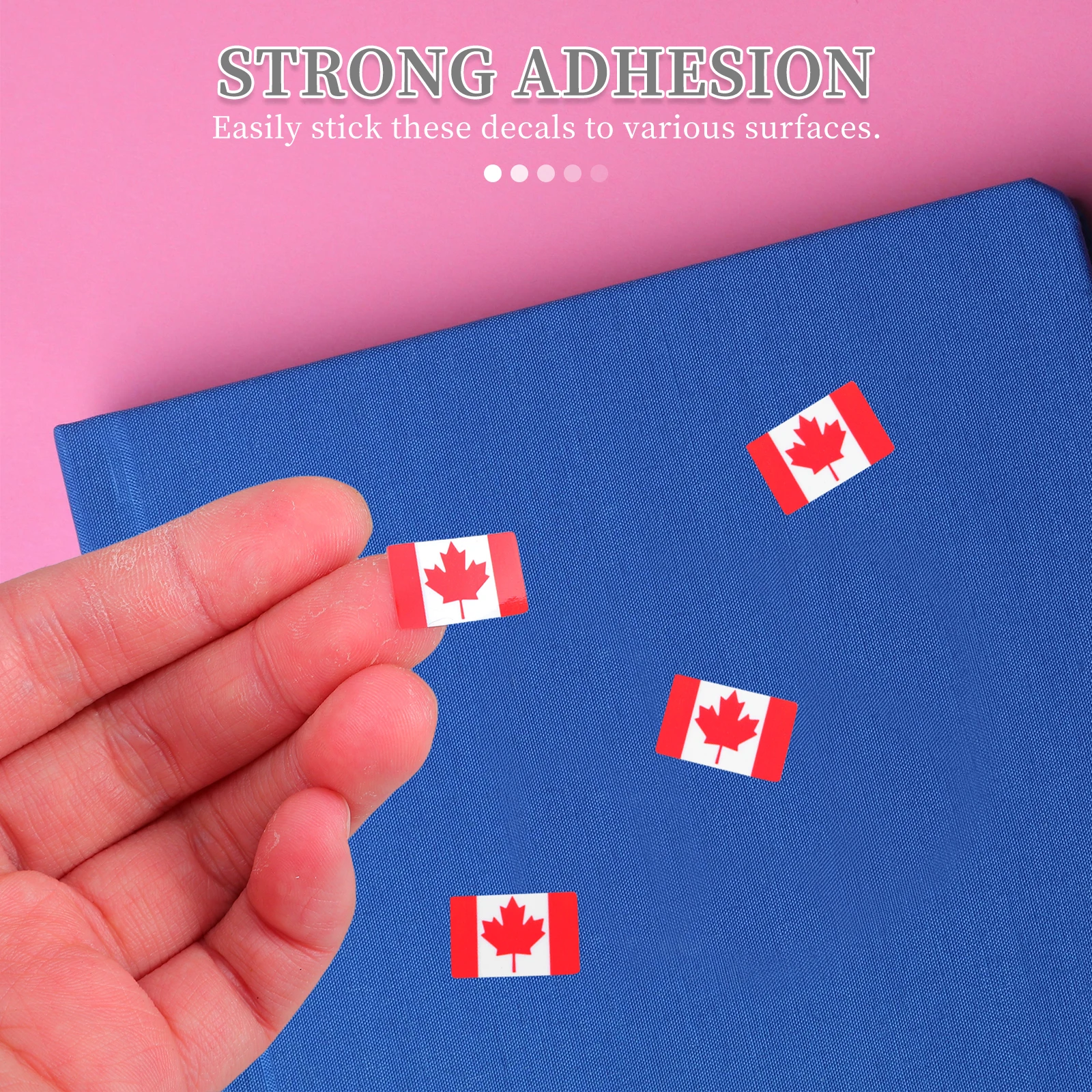 

260pcs Canadian Flag Stickers Rectangle PVC Decals Craft Decor Photo Album Journal Scrapbooking National Pride Adhesive