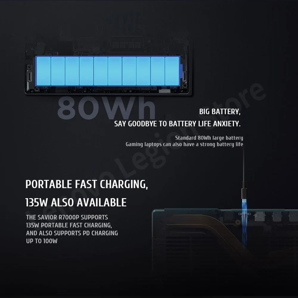 كمبيوتر محمول Lenovo Legion R7000P مقاس 15.6 بوصة للألعاب الرياضية الإلكترونية R7 6800H RTX 3050 Ti 32GB 1TB SSD Windows 11 165 هرتز كمبيوتر محمول