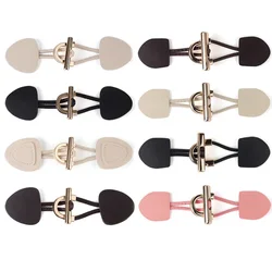 3 pairs Metal PU Leather Toggle Button Women's Coat Jacket Sweater Decorative Garment Accessories Fastener Toggle Buckle