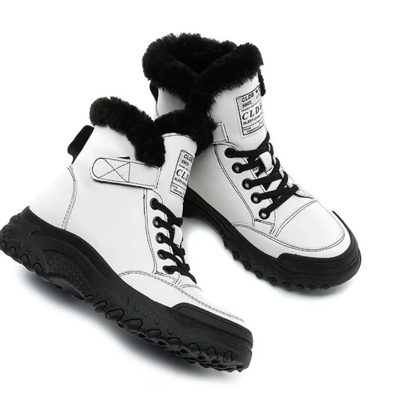 النساء أحذية منصة الشتاء لمصمم أحذية رياضية فاخرة أفخم أحذية رياضية الشقق الثلوج حذاء من الجلد التنس الإناث 35-41