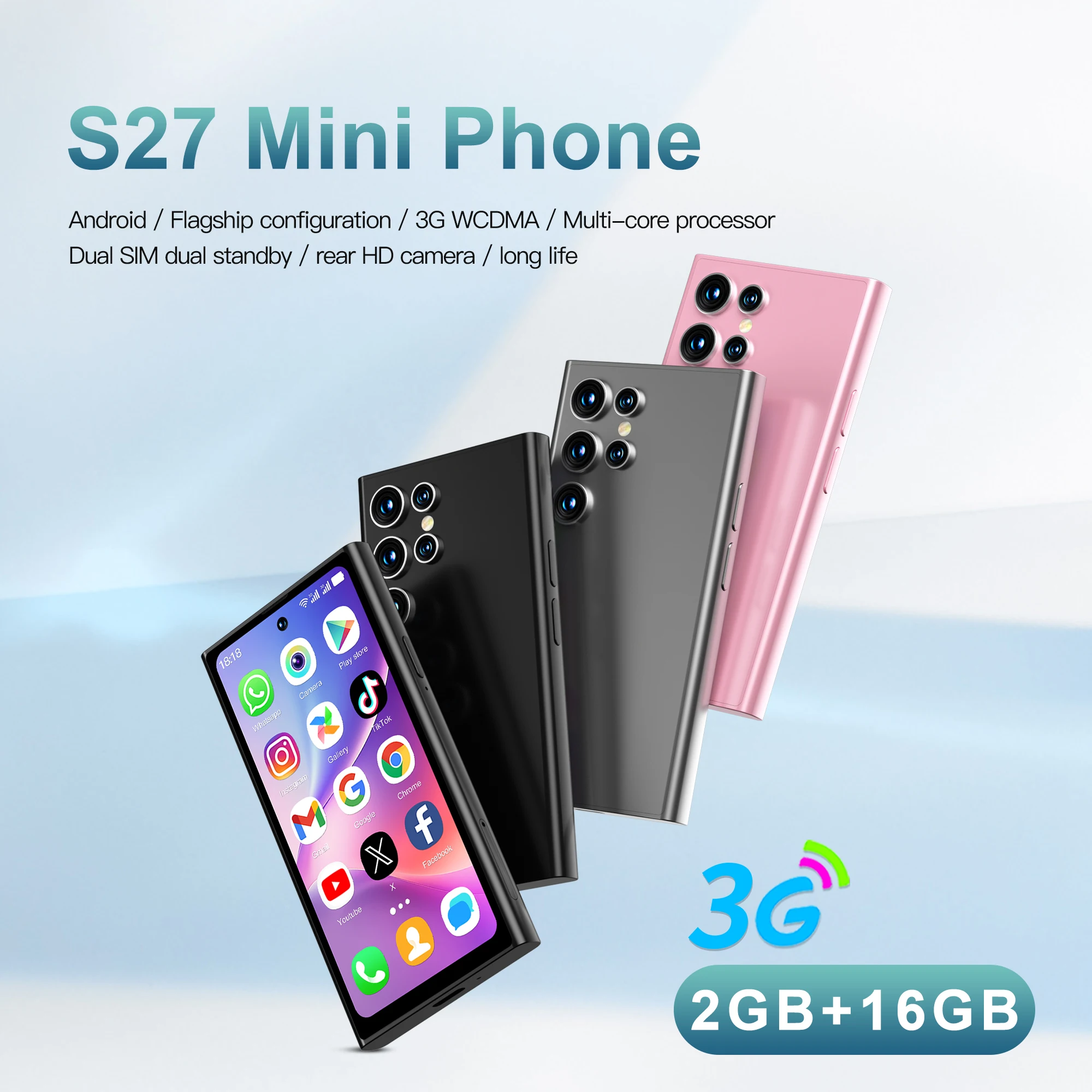 SERVO S27 Mini Smart Phone Android System 3G Cellular 4.0\