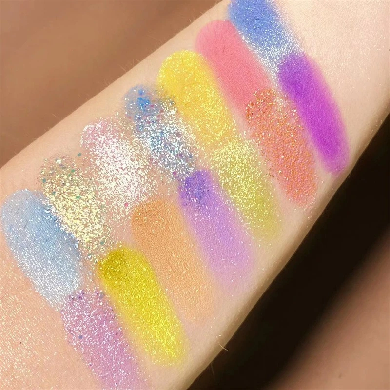 30-Farben-Lidschatten-Palette, Regenbogen-Korallen-Perlenglitter, matte Pailletten, schimmernder, hochpigmentierter Lidschatten für Party- und Tanzshow-Make-up – Detail 12