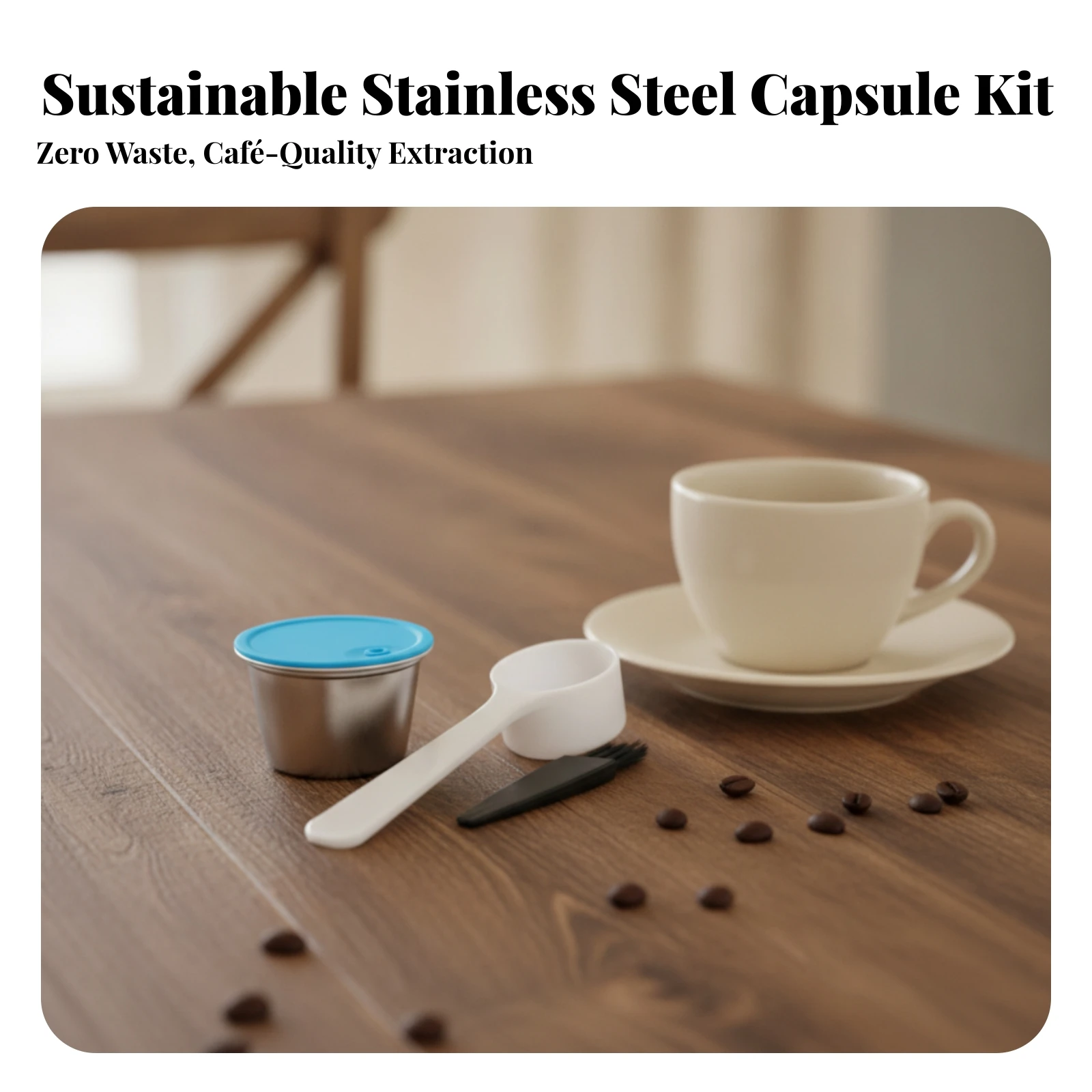 Reusable Coffee Capsule Easy to Clean Reusable Coffee Pod Compatible Fresh for Home Baristas, Kitchen, Office