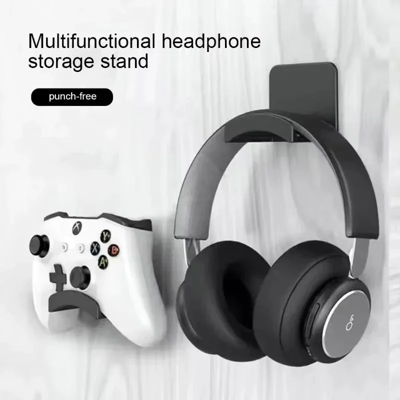 Universal Headphone Stand Under Desk Headset Rack Holder Support Adhensive Plastic Wall Mount Hanger for Gaming Earphone Bracket