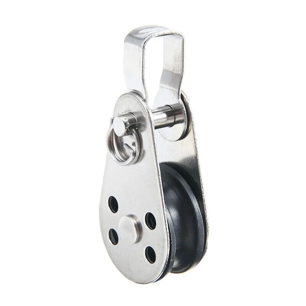 Polea de acero inoxidable 304/316, rueda única, polea de cuerda de elevación de 25mm, polea de nailon, rodamiento de carga giratorio, 2 uds.