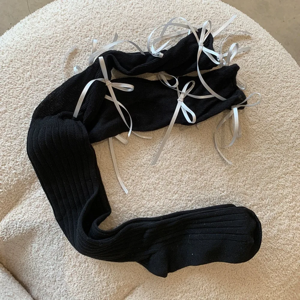 estilo-de-bale-bandagem-meias-longas-fita-arco-cor-solida-meio-tubo-meias-manter-quente-lolita-meias-feminino-menina