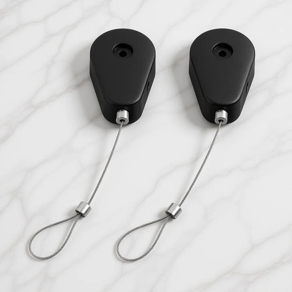 

2 pcs Anti-theft Pull Box Steel Wire Cable Case Retractable Telescopic Lock Security Holder for Electronics Theft Protection