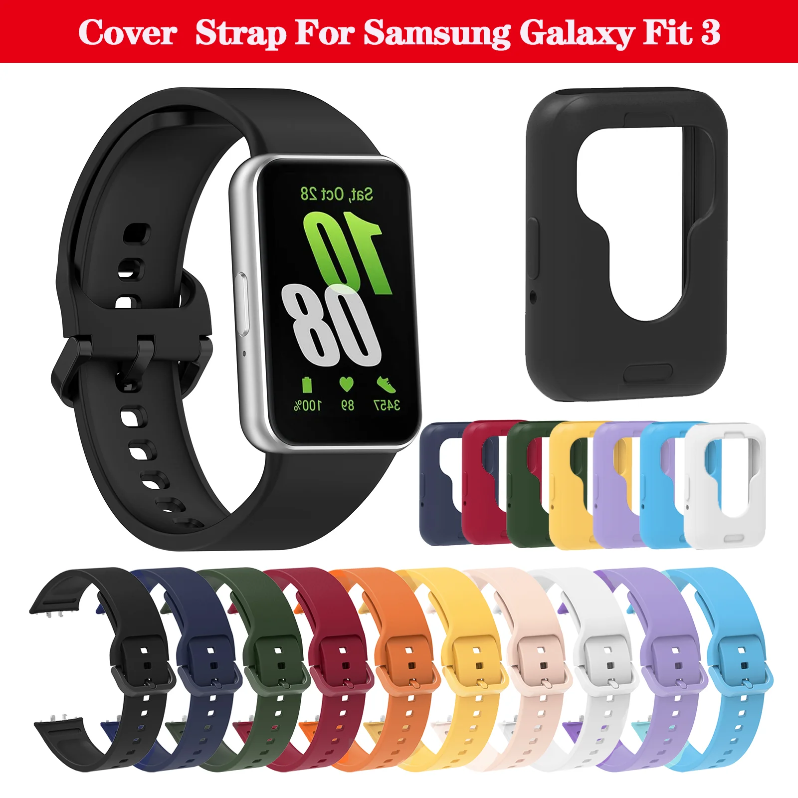 Correa de silicona para Samsung Galaxy Fit 3, accesorios de reloj, pulsera de repuesto, correa de reloj deportiva para Samsung Galaxy Fit3, parachoques