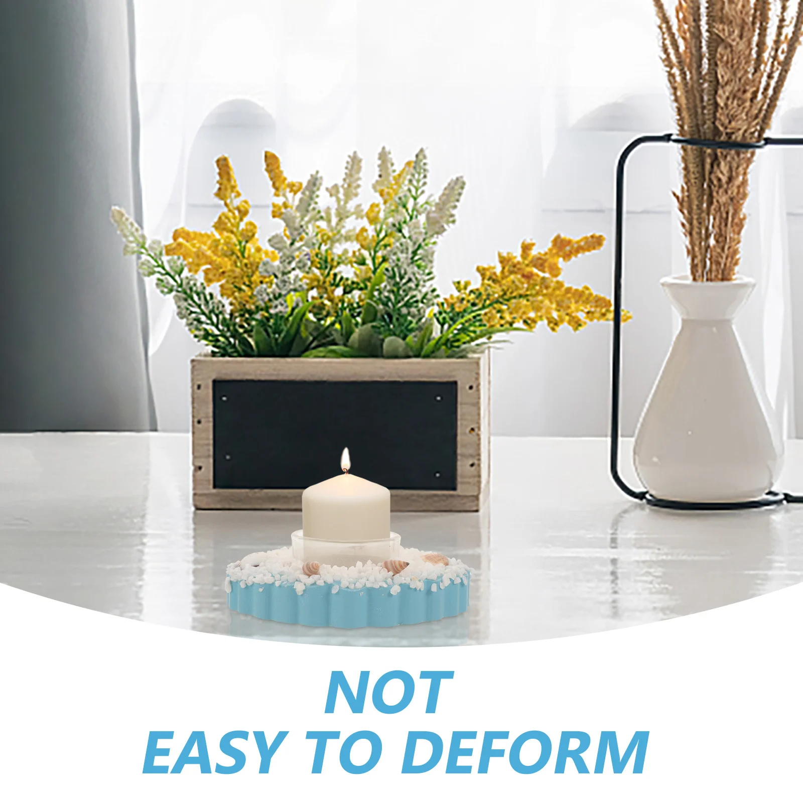 

Beach Style Holder Nautical Themed Decorative Resin Craft for Tabletop Home Decor Dinning Artistic Ocean Atmosphere