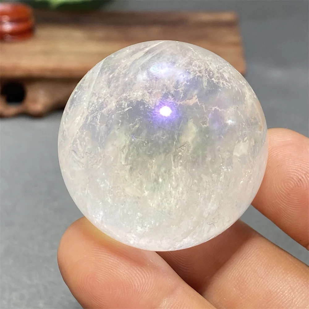 Natural White Crystal Ball Meditation Chakra Massage Energy Sphere Feng Shui Decoration Home Decor