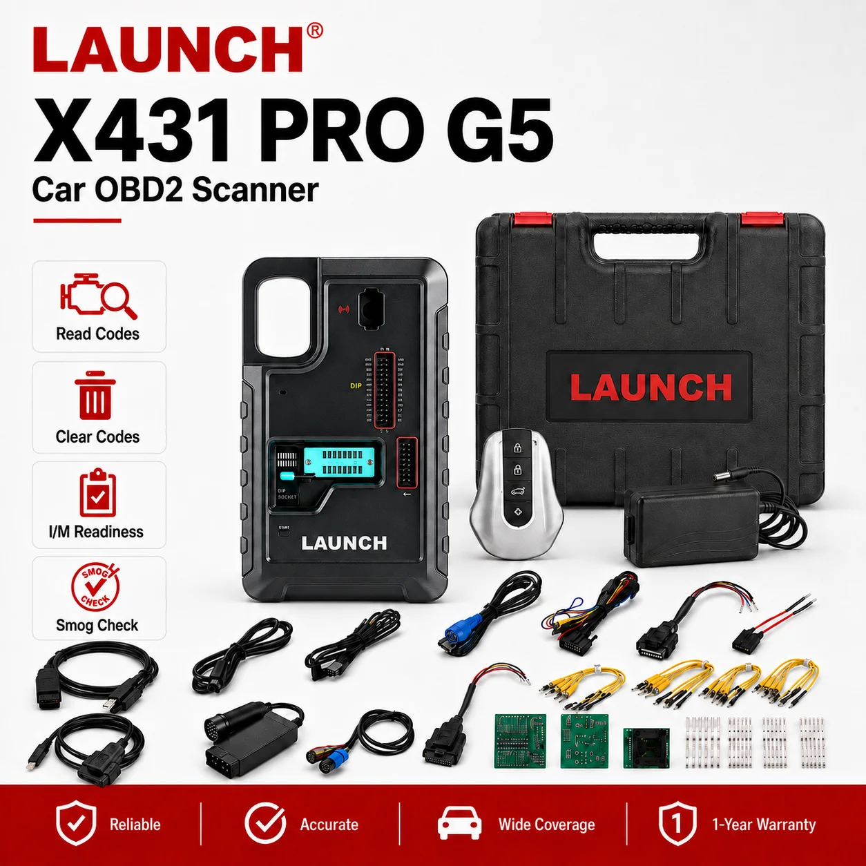 LAUNCH X431 PROG5 G5 IMMO Programmer 3-in-1 IMMO Tool Supports Key Matching, Key Programming, ECU/TCU Cloning & Writing 4 sold b