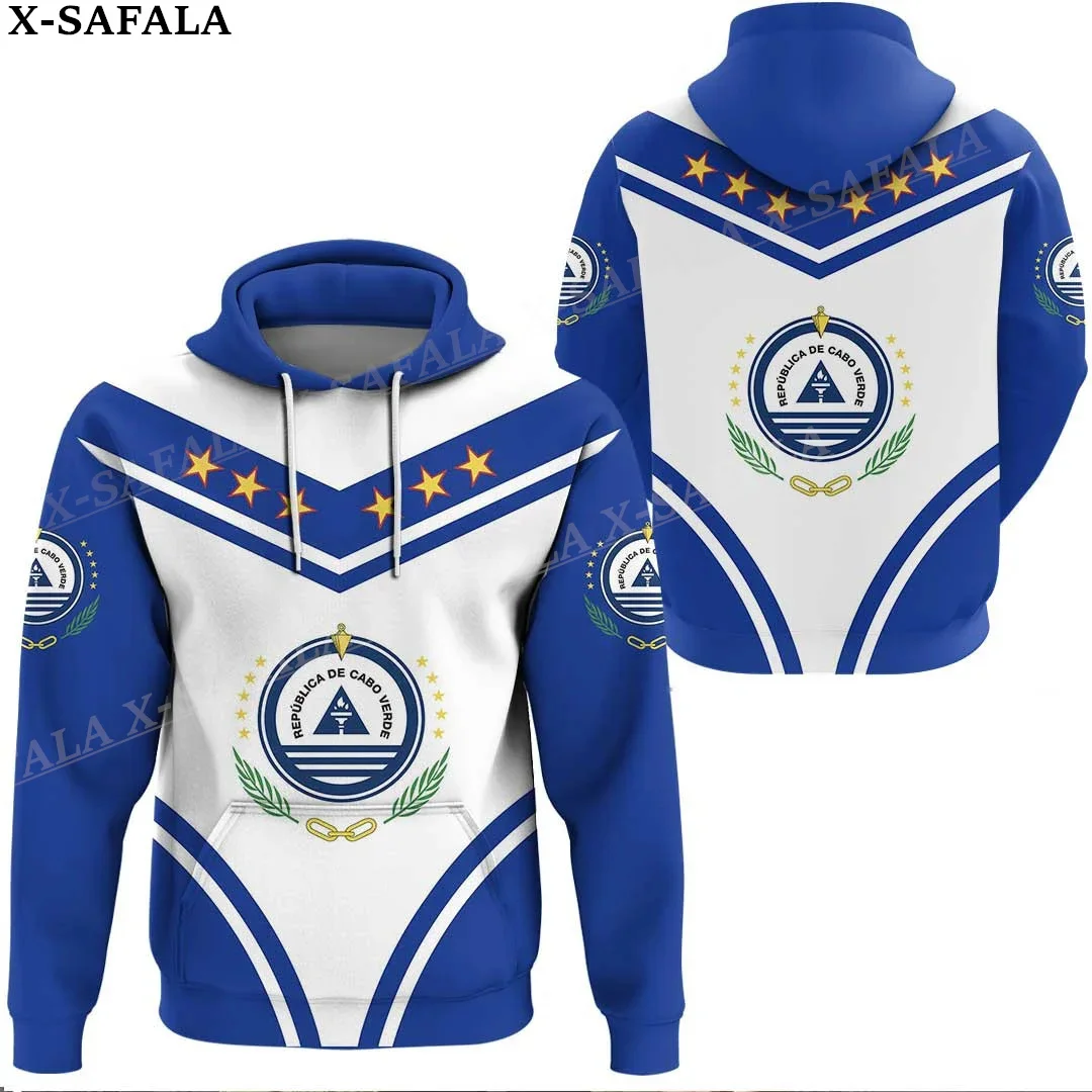 Cape Verde Coat Of Arms Flag 3D Print Zipper Hoodie For Men Pullover Sweatshirt Hooded Jersey Tracksuit Outwear Coat Casual-3