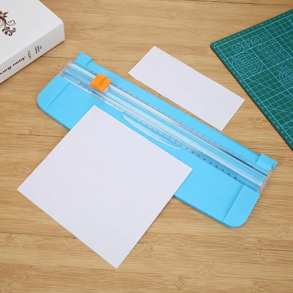Cortador de cuchillas de papel, cuchilla de Metal, recortador de papel Manual deslizante, conveniente con protección de seguridad automática para fotos artesanales de cupones