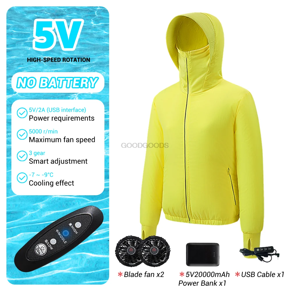 Imagem -04 - Mens Summer Outdoor Cooling Fan Jacket ar Condicionado Vestuário Sun-protective Coat Construction Work Clothes Usb Powered