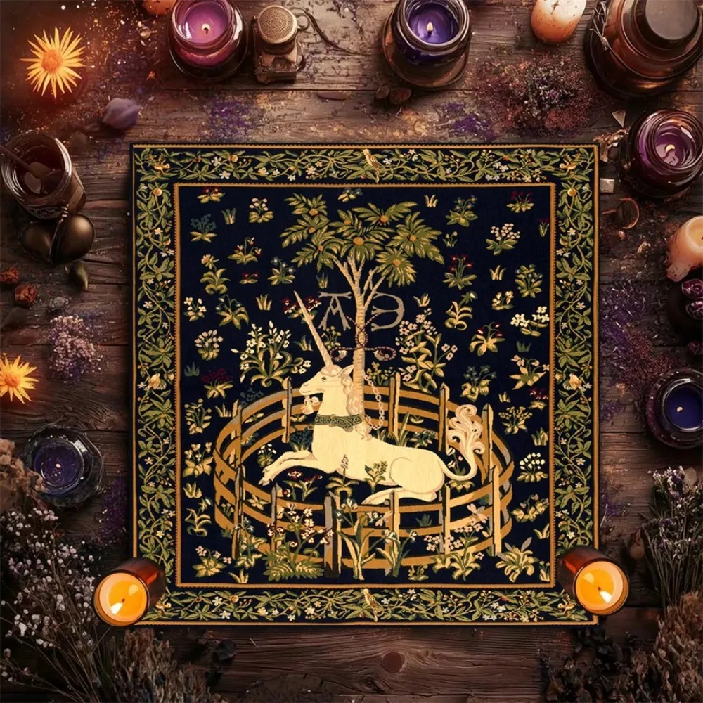 Colorful Mandala Tarot Tablecloth Multiple Sizes HD Sublimation Print Astrology Symbol 100 Polyester Machine Wash Party Gift