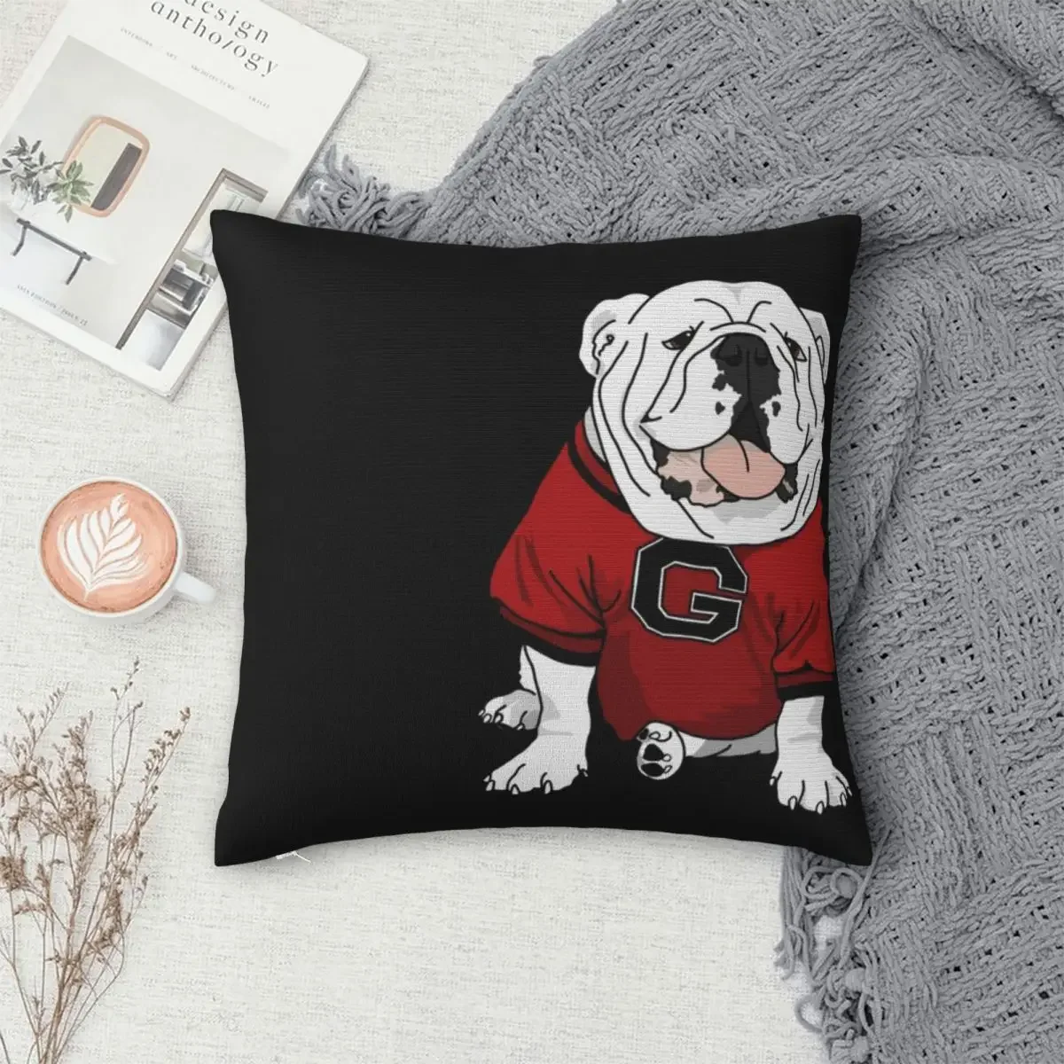 

UGA Bulldog Pillowcase Polyester Pillow Cover Cushion Comfort Throw Pillow Sofa Decorative Cushions Used for Bedroom Living Room