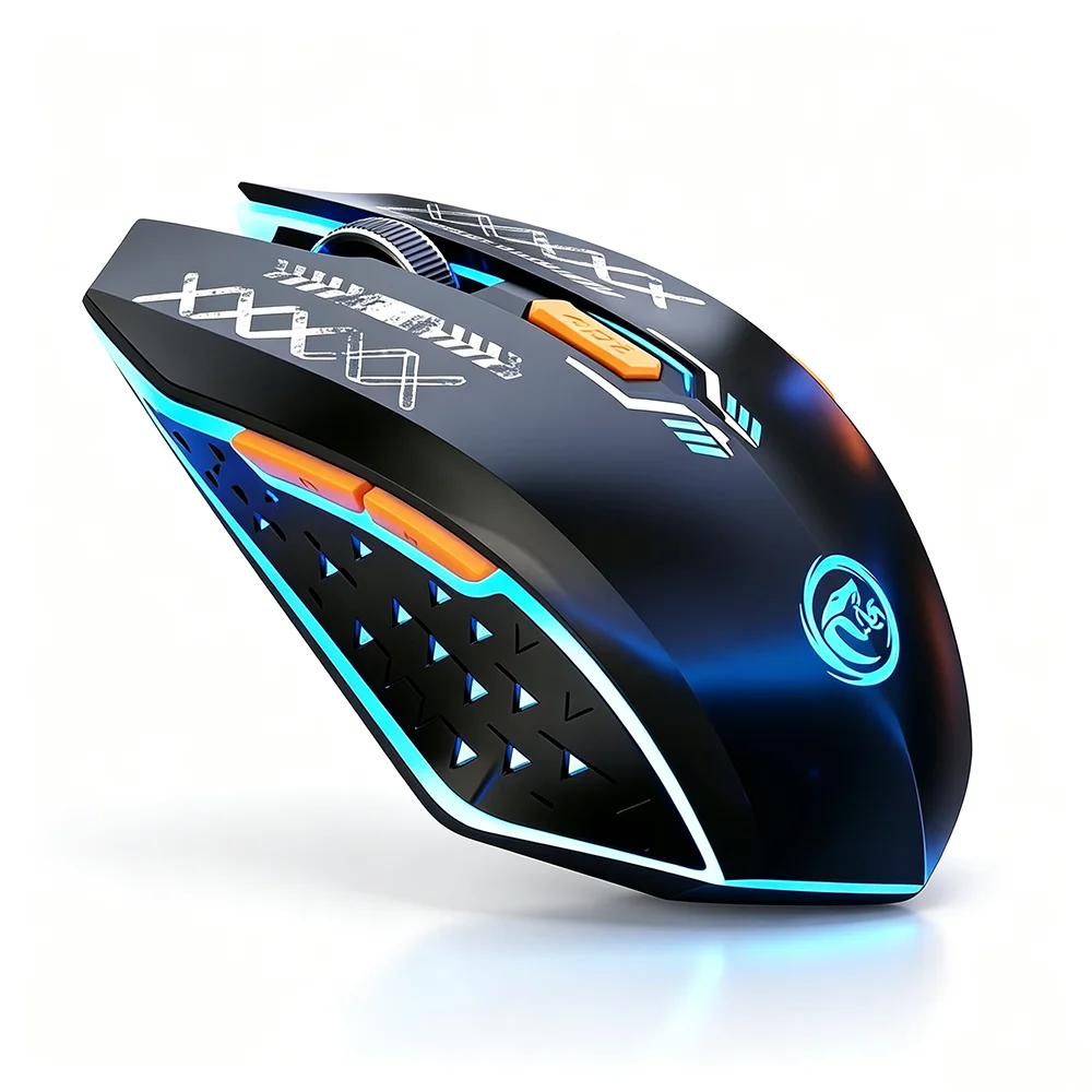 KEBIDUMEI Bluetooth 5.4 Maus, 2,4-GHz-Funkmaus, Dual-Modus, RGB-beleuchtete Gaming-Maus, wiederaufladbare, leise Maus für PC und Laptop. – Detail 6
