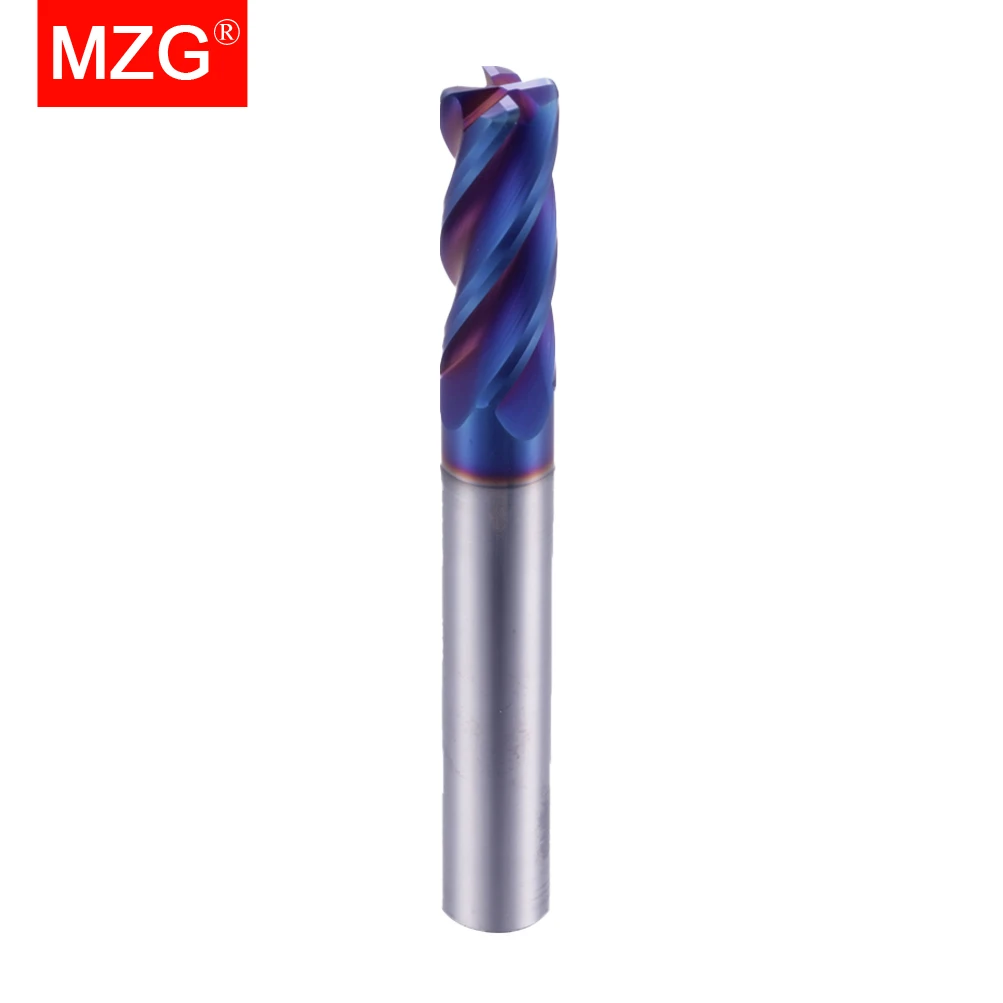 MZG 4 Flute HRC 45 55 60 65 Radius End Cutter Mill Carbide Cnc Milling Cutter For Metal Tungsten Steel CNC Maching Endmils