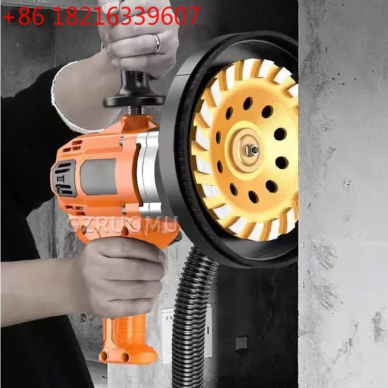 YAO High-Power Concrete Grinder Cement Multi-Function Rough Grinder Polishing Machine Wall Flooring Splicing Cement Grinder 220V