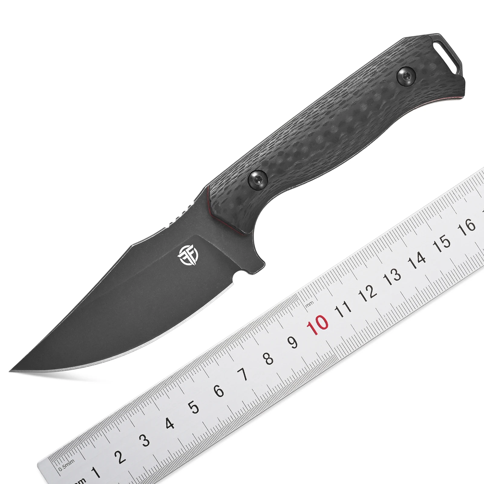 Eafengrow FF129 Fixed Blade Knife 14C28N Steel Blade Carbon Fiber/Micarta Handle Full Tang EDC Knifes for Camp Working Survival