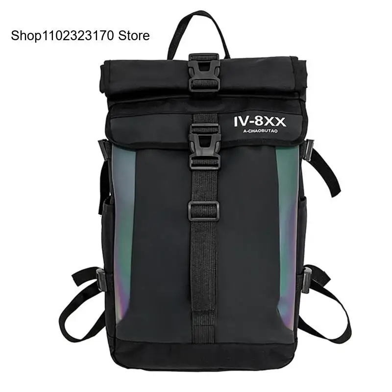 Men Backpack Large-Capacity Korean Version Casual Trendy All-Match Waterproof Backpack for Male 2022 Cool Bucket Bag Schoolbag