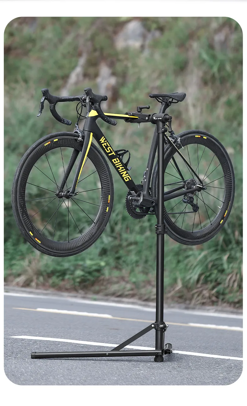 WEST BIKING Multifunktionaler Fahrrad-Reparaturständer, faltbarer Fahrrad-Ausstellungsständer, professioneller Fahrrad-Wartungsständer für Wand/Bodenmontage – Detail 9
