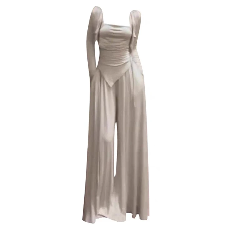 

Женский кардиган с асимметричными бретелями очень большого размера, широкие брюки, модная одежда больших размеров, зимняя коллекция