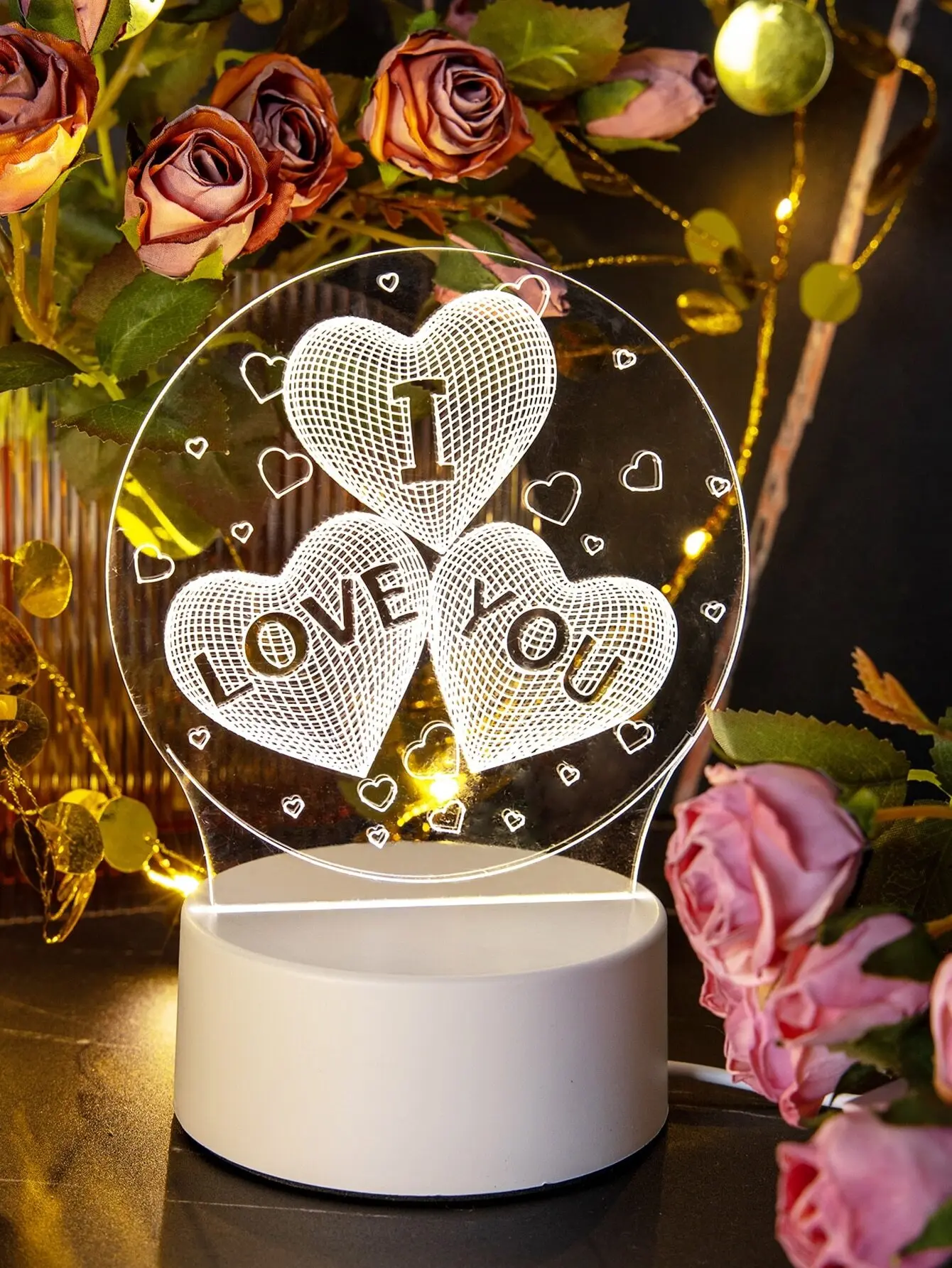 1pc USB 3-Color Dimming I LOVE YOU 3D Creative Night Light Valentine/Wedding Decoration Lamp With Unique Design LED Table Lamp