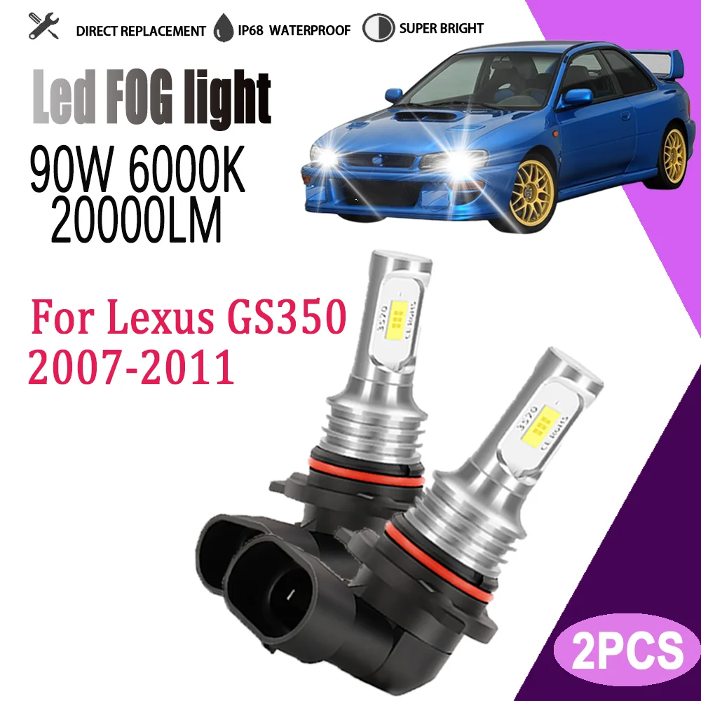 

2 шт. 9006 светодиодные автомобильные противотуманные лампы Plug And Play CSP светодиодные противотуманные фары 6000K белые авто противотуманные фары 20000LM 90 Вт светодиодные лампы для Lexus GS350 2007-2011