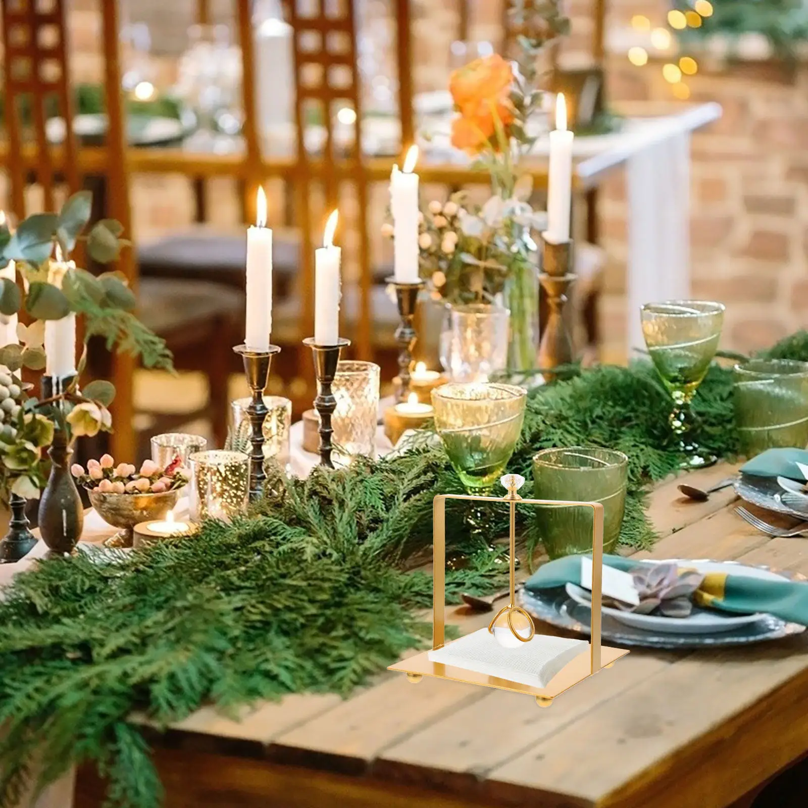 

Декоративная подставка для салфеток, прочный металлический диспенсер для салфеток для обеденного стола, украшение для столов в отелях, на вечеринках и банкетах