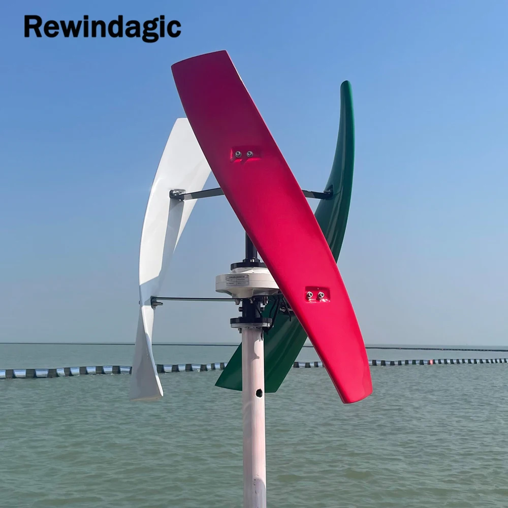 Free Energy Wind Turbine Vertical Axis Windmill 12V 24V 48V 3KW 5KW Permanent Maglev Generator With Mppt Charge Controller